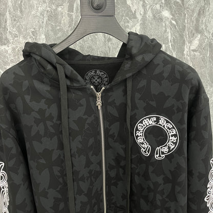 Sweat à capuche zippé Chrome Hearts K5028