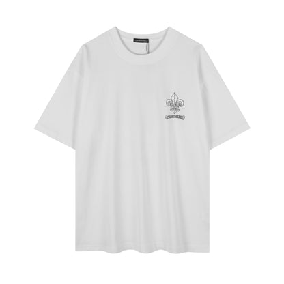 T-shirt imprimé réfléchissant avec emblème Iris Chrome Hearts 2621