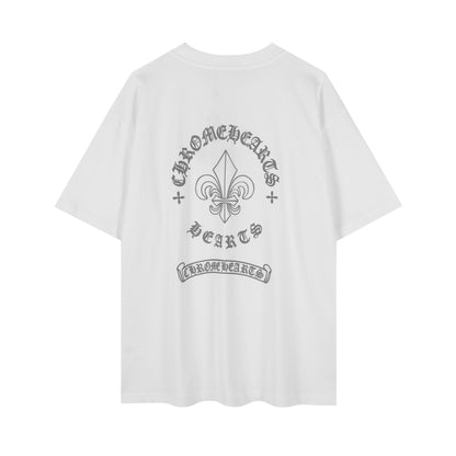 T-shirt imprimé réfléchissant avec emblème Iris Chrome Hearts 2621