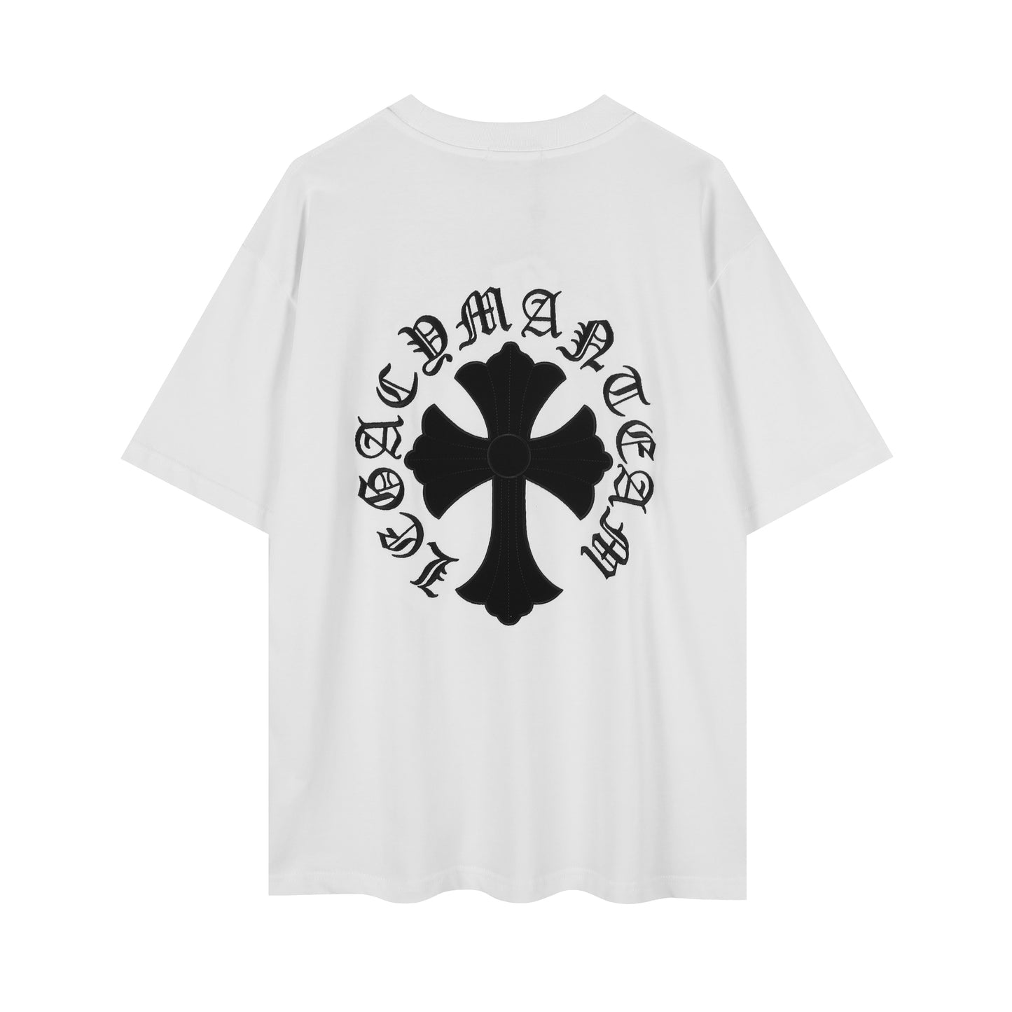 T-shirt Gothique Vintage Brodé Croix Florale Bague Chrome Hearts 2604