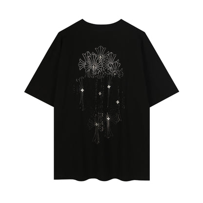 T-shirt Col Rond Chrome Hearts Firework Strass 2623