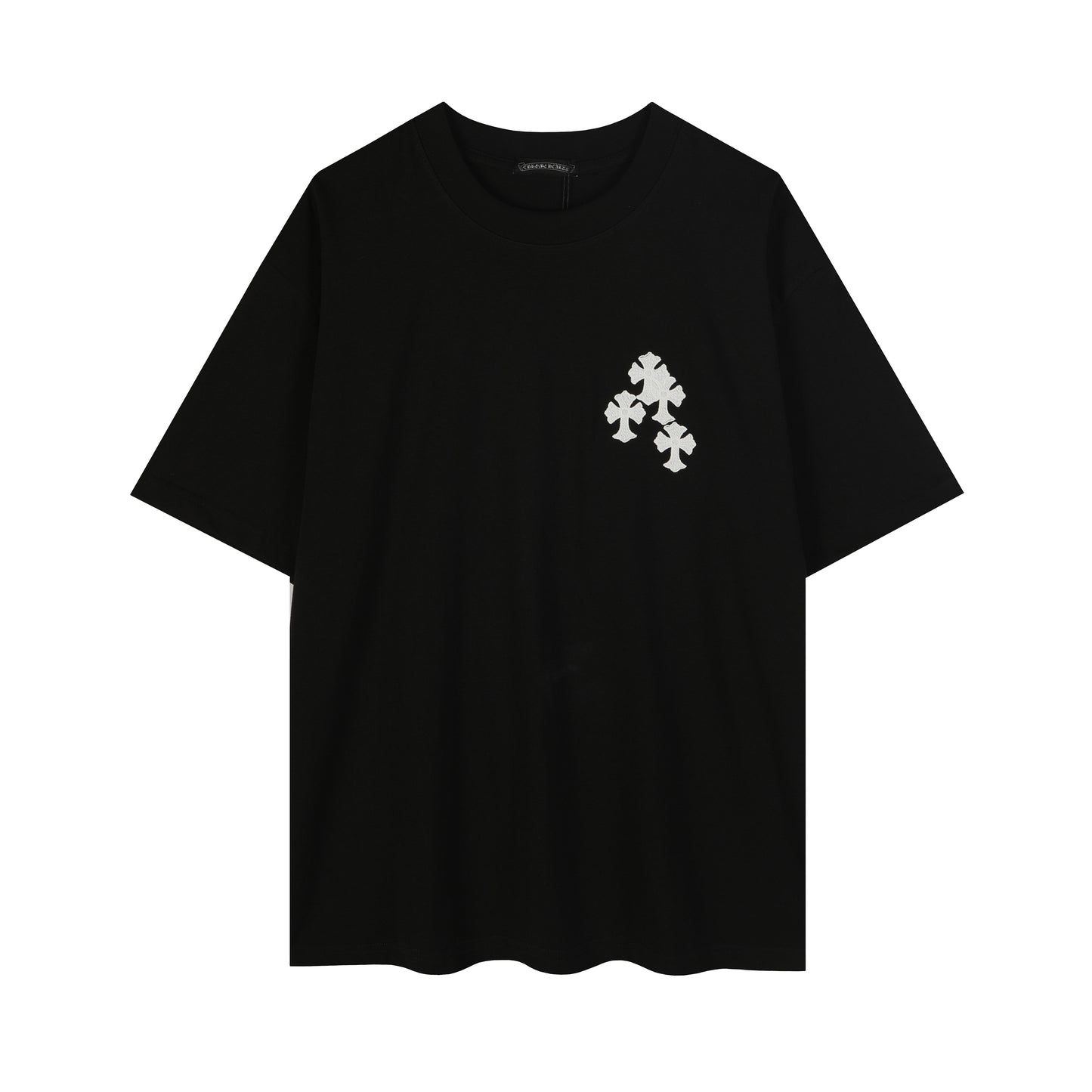 T-shirt Gothique Vintage Brodé Croix Florale Bague Chrome Hearts 2604