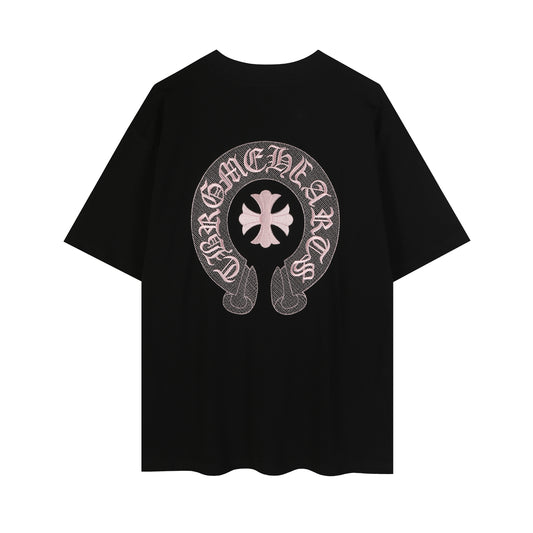 Chrome Hearts Classic Horseshoe Logo Embroidered T-shirt TB32
