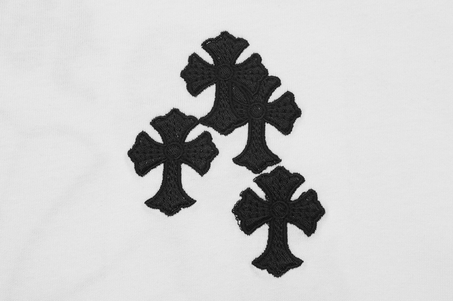 T-shirt Gothique Vintage Brodé Croix Florale Bague Chrome Hearts 2604