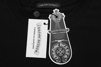 T-shirt Gothique Vintage Brodé Croix Florale Bague Chrome Hearts 2604