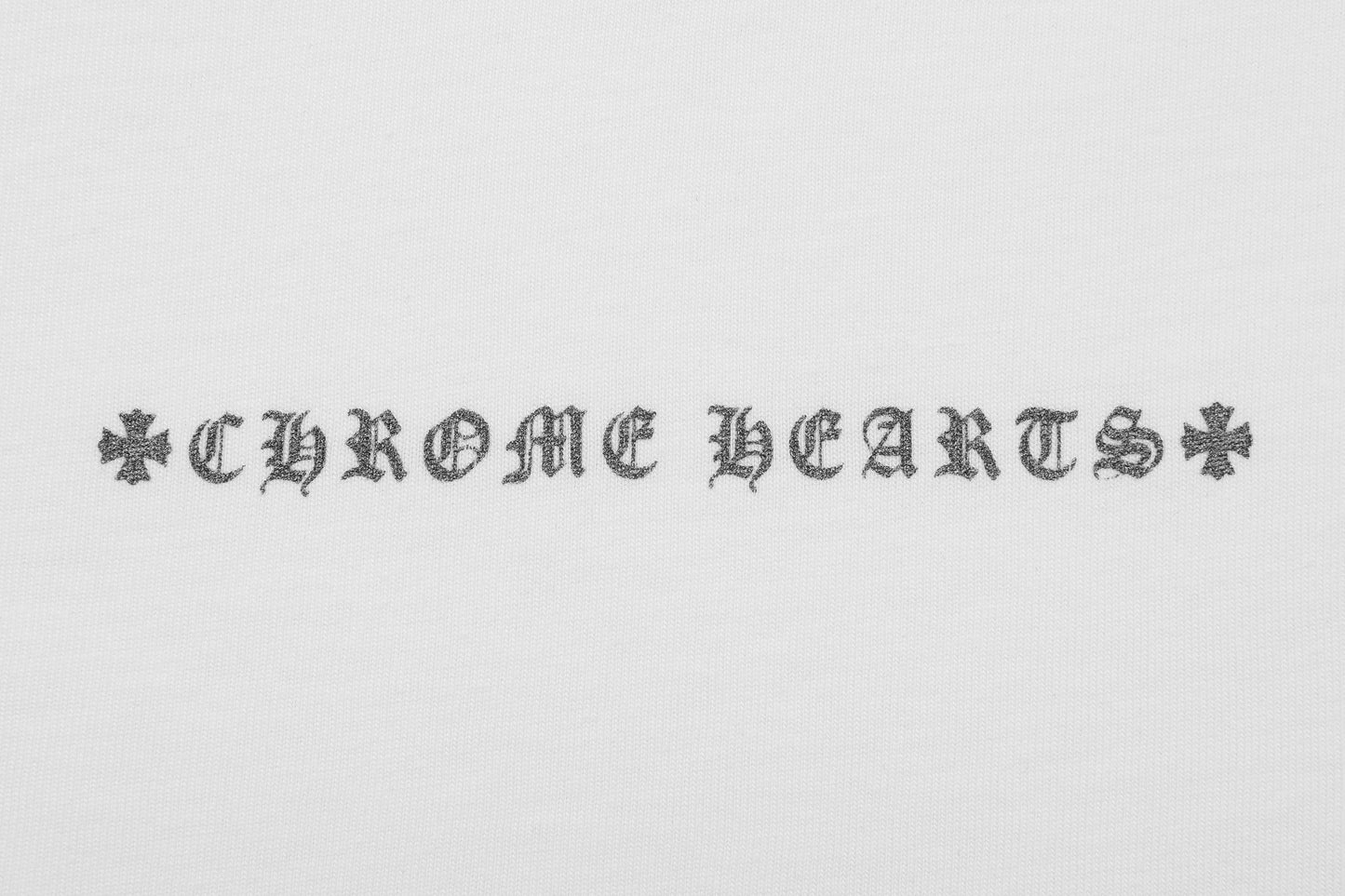 T-shirt délavé vintage Chrome Hearts réfléchissant gris argenté à croix florale 2626