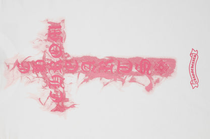 T-shirt Chrome Hearts noir à flammes roses P65