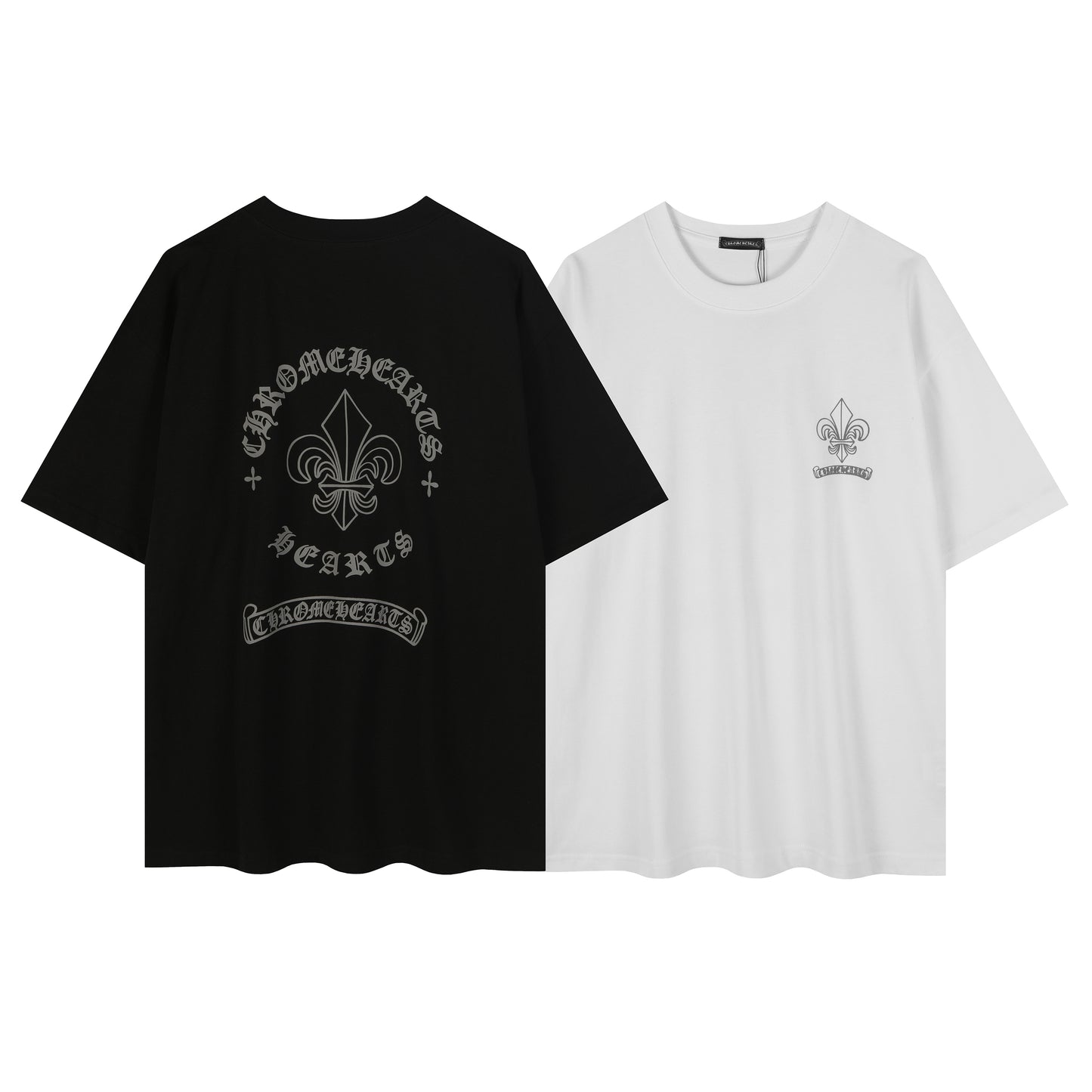 T-shirt imprimé réfléchissant avec emblème Iris Chrome Hearts 2621