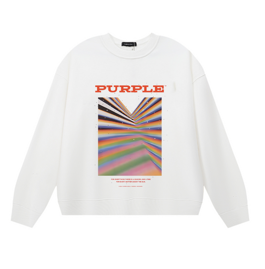 Pull molletonné à manches longues pour homme violet 1127