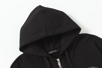 Hoodie Chrome Hearts Fer à Cheval Strass - Sweat-shirt Streetwear Gothique Noir 2601
