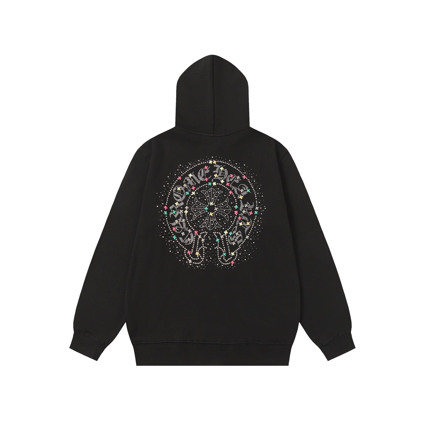Sweat à capuche Chrome Hearts Coloré Strass - Noir Gothique Street 2608