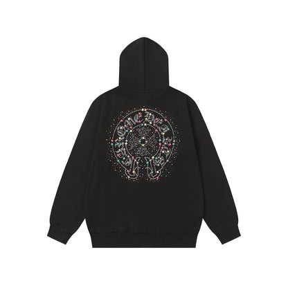 Sweat à capuche Chrome Hearts Coloré Strass - Noir Gothique Street 2608