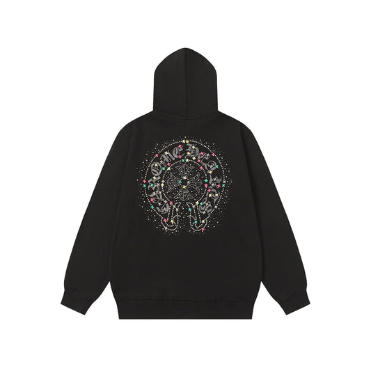 Sweat à capuche Chrome Hearts Coloré Strass - Noir Gothique Street 2608
