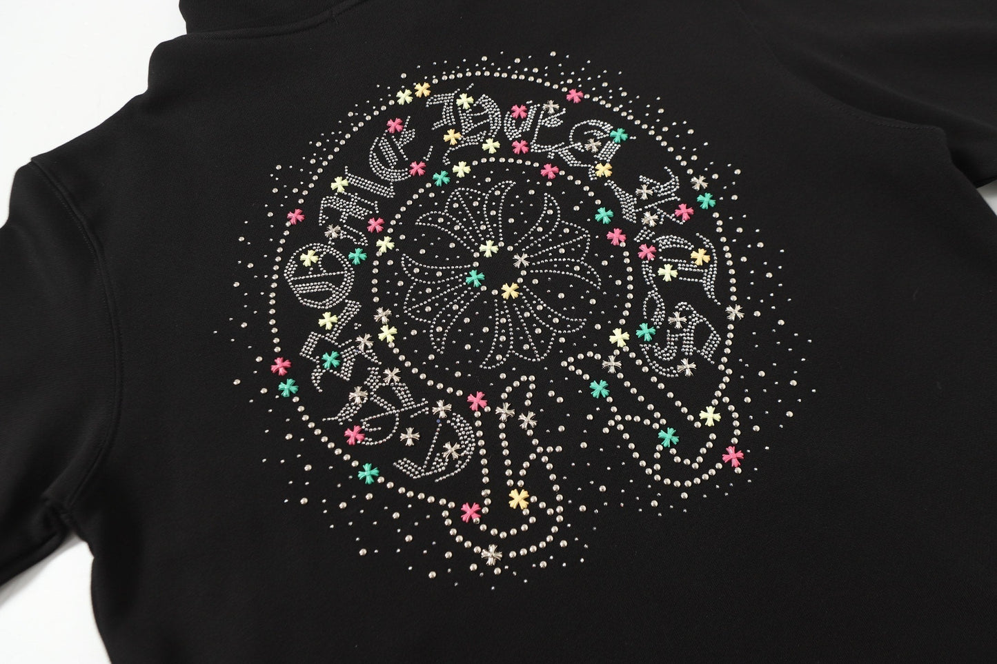 Sweat à capuche Chrome Hearts Coloré Strass - Noir Gothique Street 2608