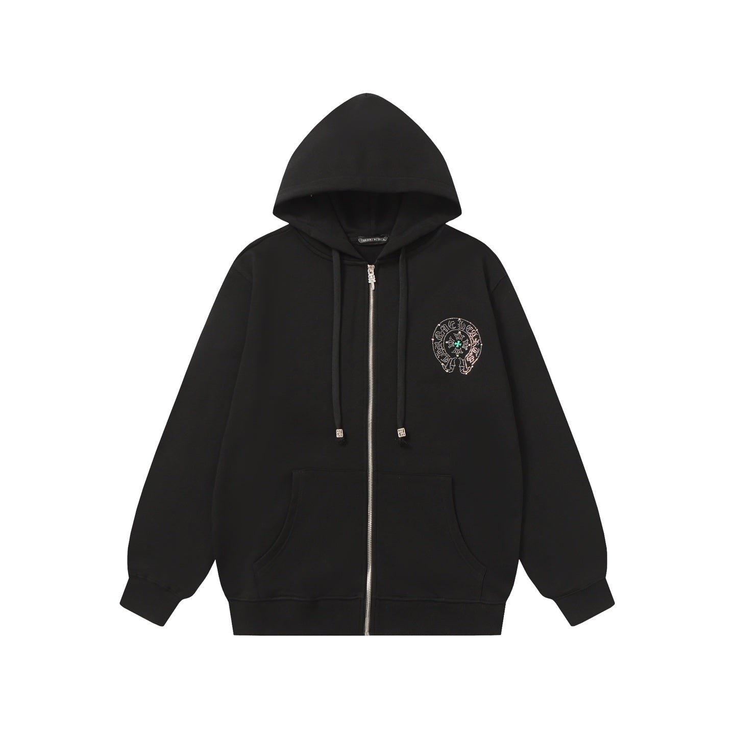 Sweat à capuche Chrome Hearts Coloré Strass - Noir Gothique Street 2608