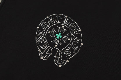Sweat à capuche Chrome Hearts Coloré Strass - Noir Gothique Street 2608