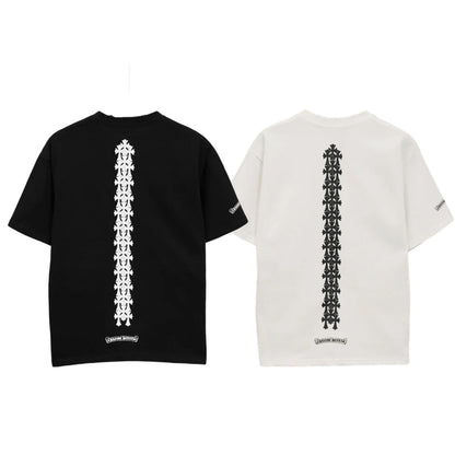 T-shirt à manches courtes côtelé personnalisé Chrome Hearts KT33