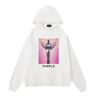 Nouveau sweat à capuche violet 1980