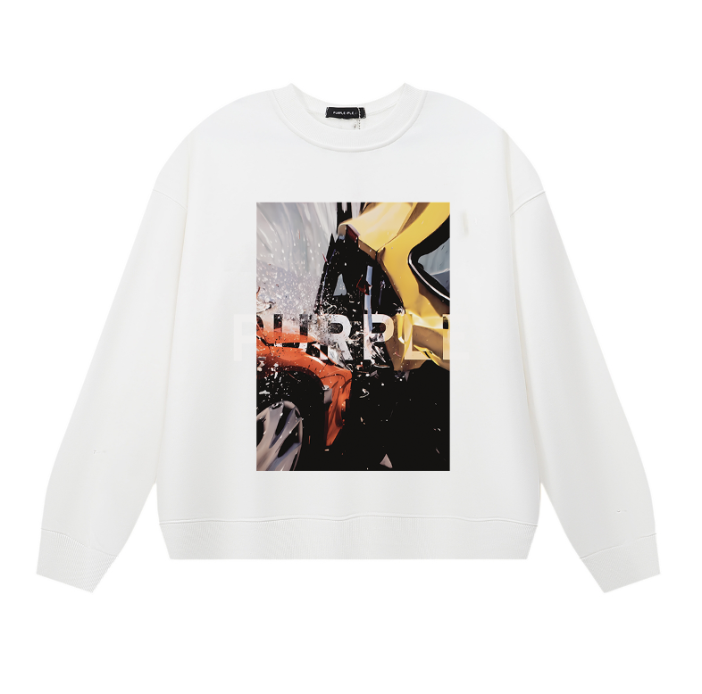 Sweat-shirt homme à manches longues violet 1123