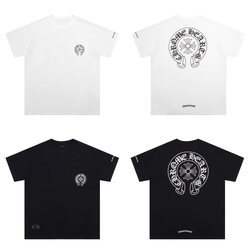 T-shirt Chrome Hearts Horse Shoe Logo avec poche K6013