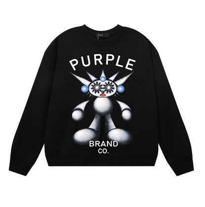Sweat-shirt homme à manches longues violet 1157