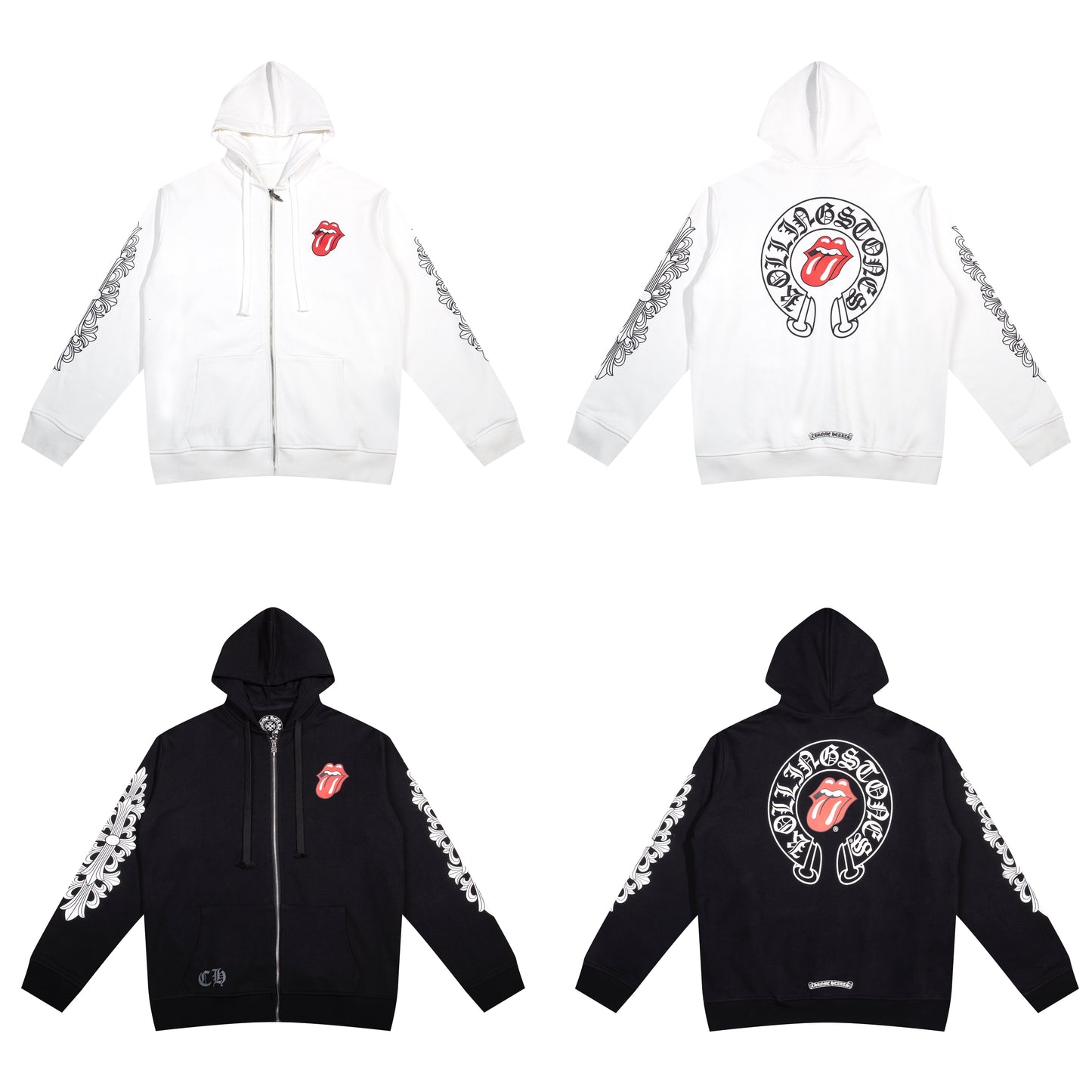 Sweat à capuche zippé Chrome Hearts K4