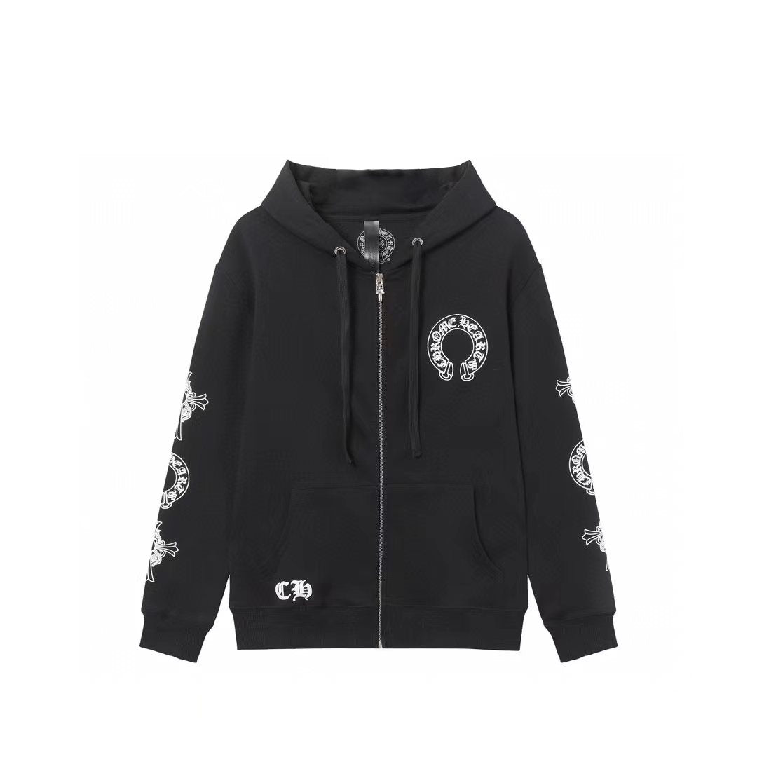Sweat à capuche Chrome Hearts - Sweat-shirt brodé style streetwear noir 851