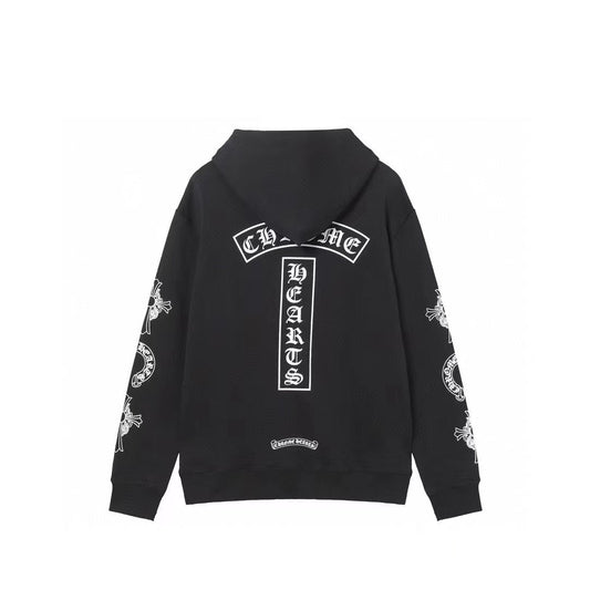 Sweat à capuche Chrome Hearts - Sweat-shirt brodé style streetwear noir 851