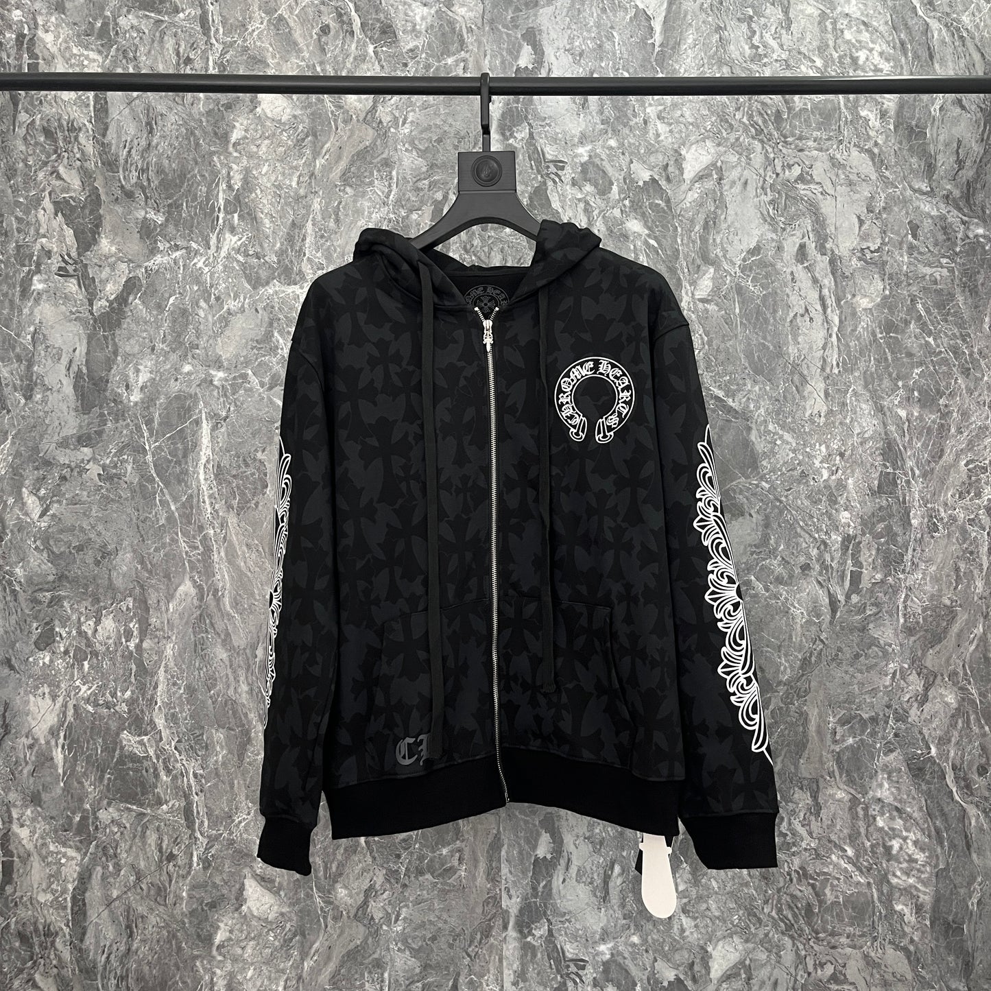 Sweat à capuche zippé Chrome Hearts K5028