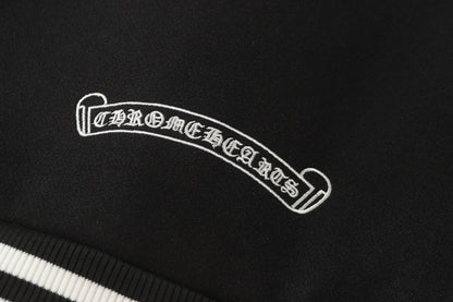 Manteau de baseball Chrome Hearts noir et blanc style streetwear 0002