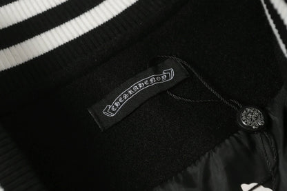 Manteau de baseball Chrome Hearts noir et blanc style streetwear 0002
