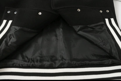 Manteau de baseball Chrome Hearts noir et blanc style streetwear 0002