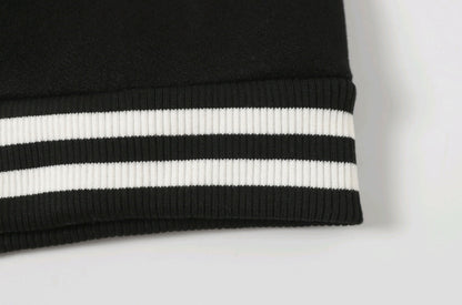 Manteau de baseball Chrome Hearts noir et blanc style streetwear 0002