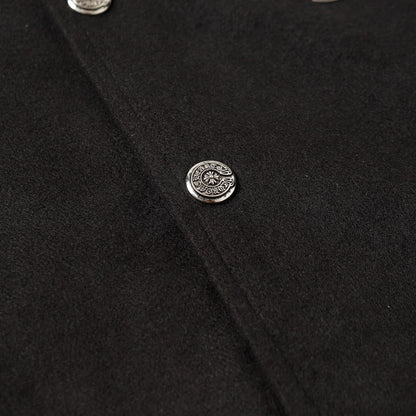 Veste Teddy Chrome Hearts avec broderie Croix et manches en cuir - Style Urbain Noir 116