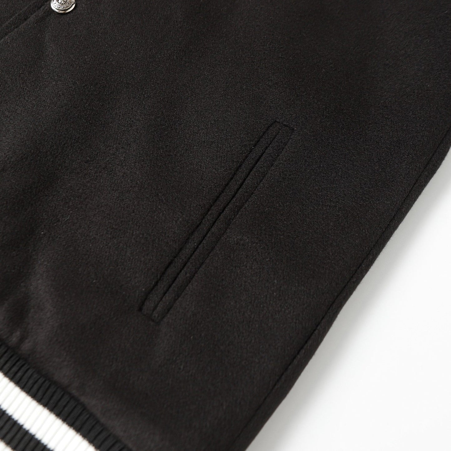 Veste Teddy Chrome Hearts avec broderie Croix et manches en cuir - Style Urbain Noir 116