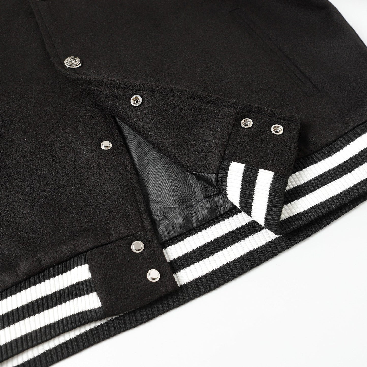 Veste Teddy Chrome Hearts avec broderie Croix et manches en cuir - Style Urbain Noir 116
