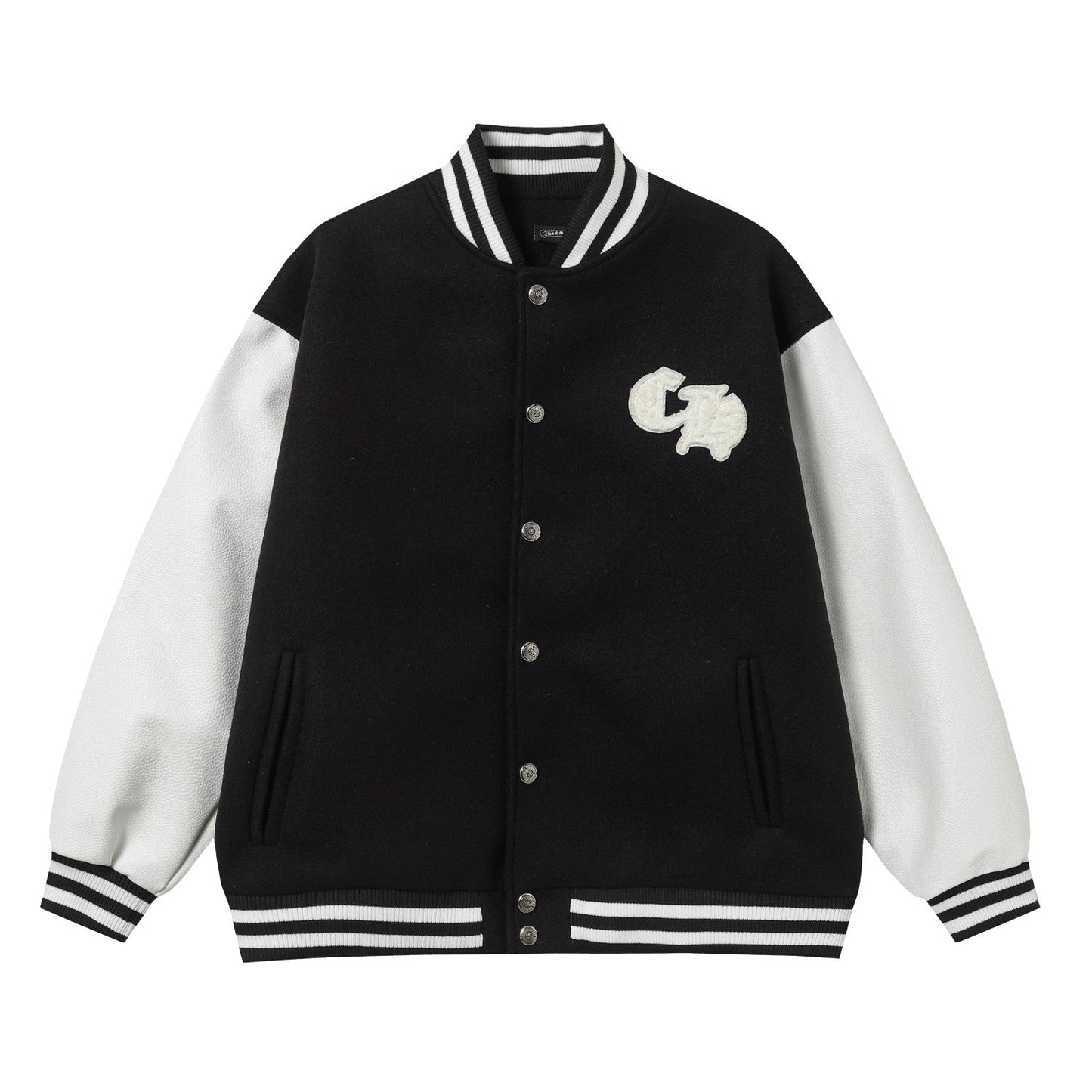 Blouson Teddy Chrome Hearts - Manteau de Baseball Gothique Noir Blanc 2206