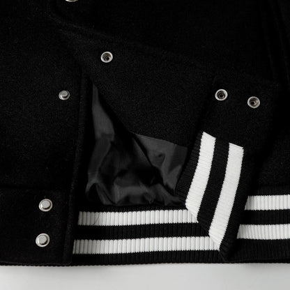 Blouson universitaire Chrome Hearts à superposition de croix – Vêtement d'extérieur style streetwear noir et blanc 2208
