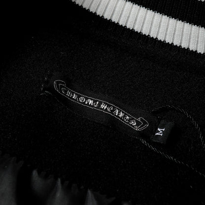 Blouson universitaire Chrome Hearts à superposition de croix – Vêtement d'extérieur style streetwear noir et blanc 2208