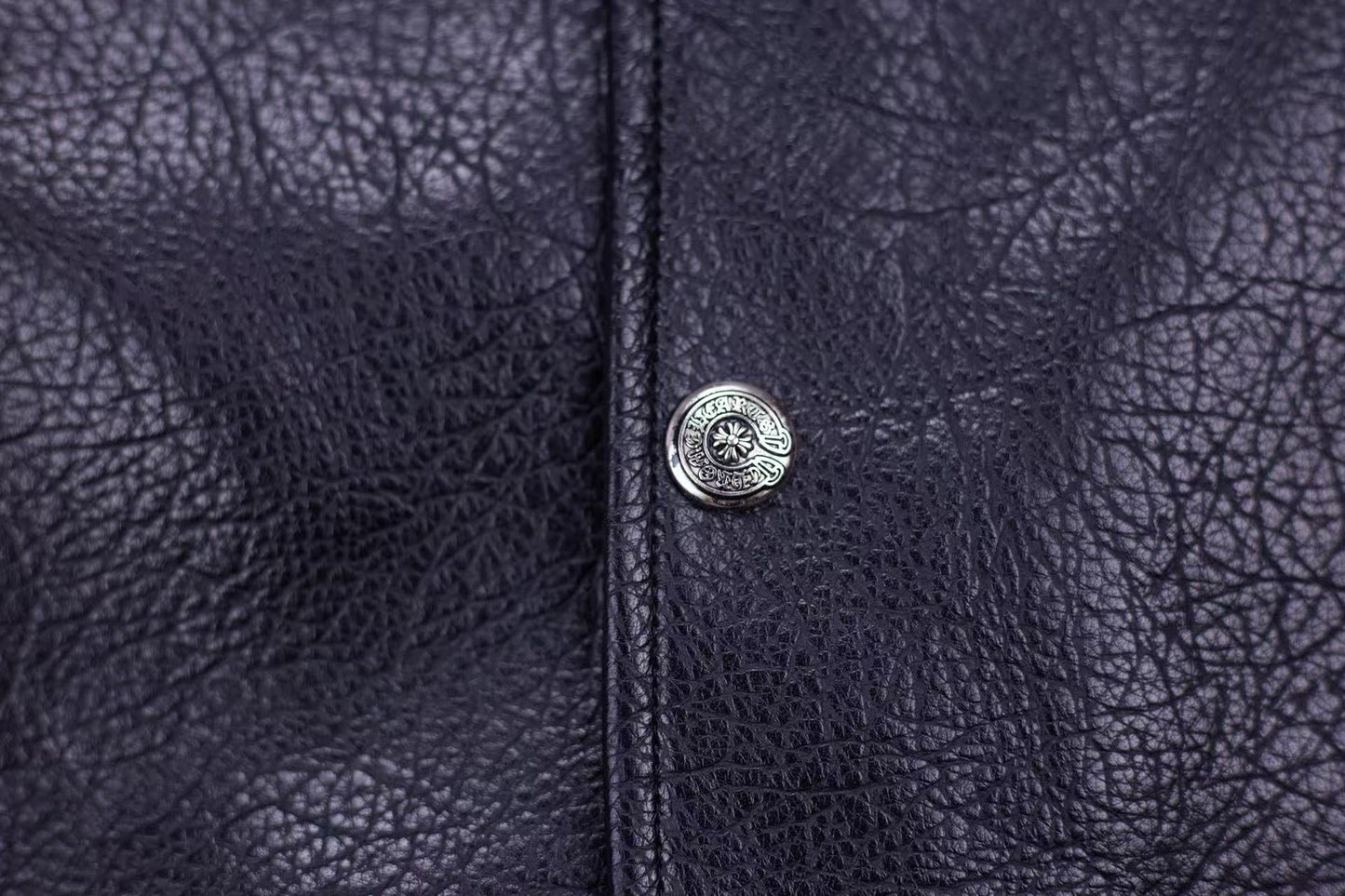Blouson Teddy Chrome Hearts à Manches Brodées - Manteau Streetwear Noir 5577