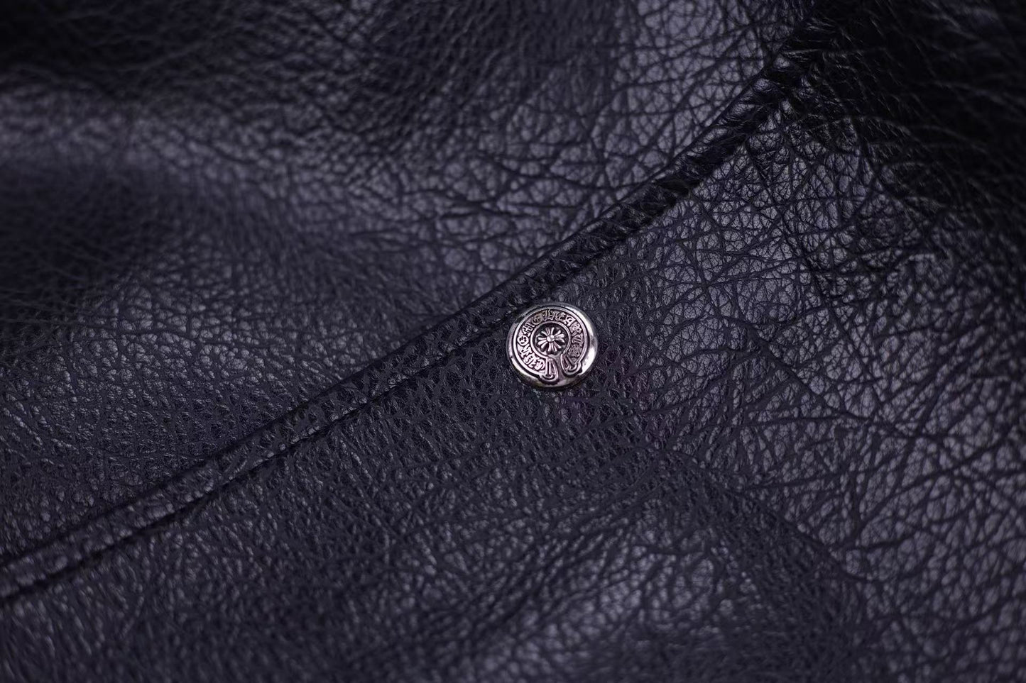 Blouson Teddy Chrome Hearts à Manches Brodées - Manteau Streetwear Noir 5577