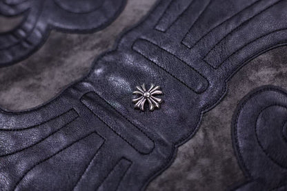 Blouson universitaire Chrome Hearts à patch Fleur-de-lis - Vêtement d'extérieur tie-dye gris A5588