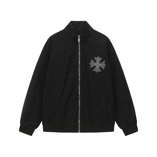 Chrome Hearts Horseshoe Cross Jacket - Manteau brodé noir Street 8800
