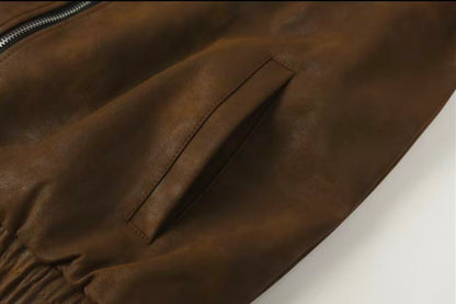 Veste en daim à croix Chrome Hearts - Vêtement d'extérieur streetwear gothique marron 8833