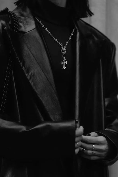 Chrome Hearts croix et pendentif BABYFAT avec chaîne CHALK TINY E CH