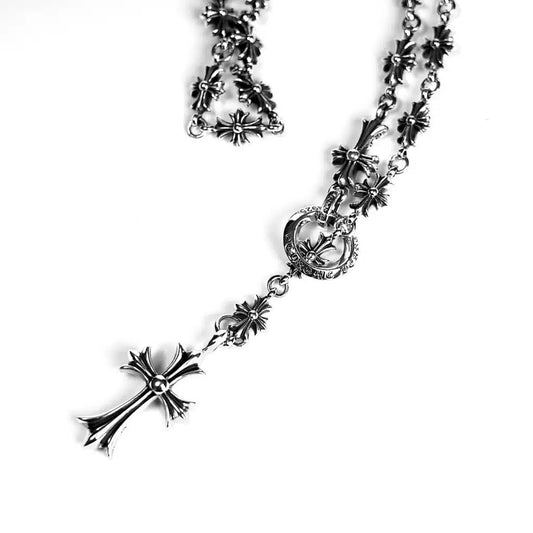 Chrome Hearts croix et pendentif BABYFAT avec chaîne CHALK TINY E CH