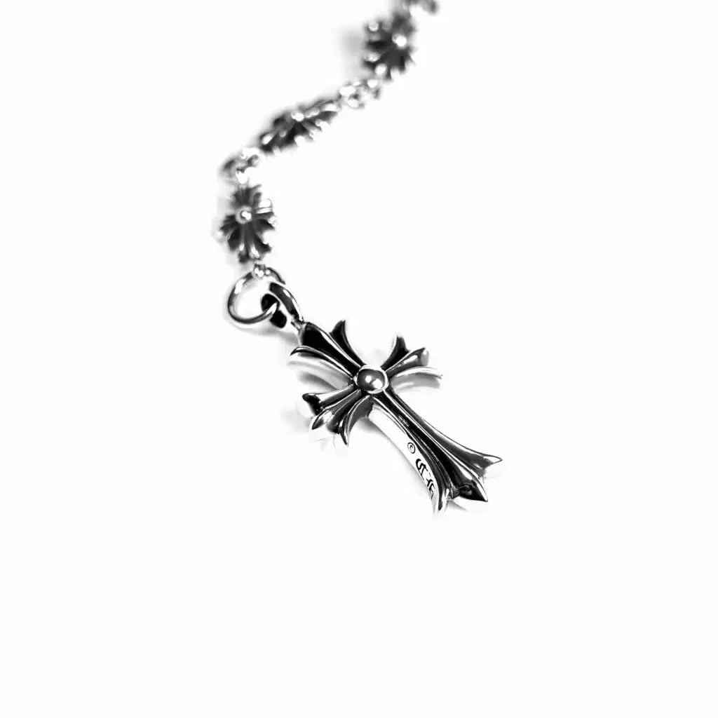 Chrome Hearts CROSS AND BABYFAT CHARM WITH TINY E CH PLUS CHALK CHAIN
