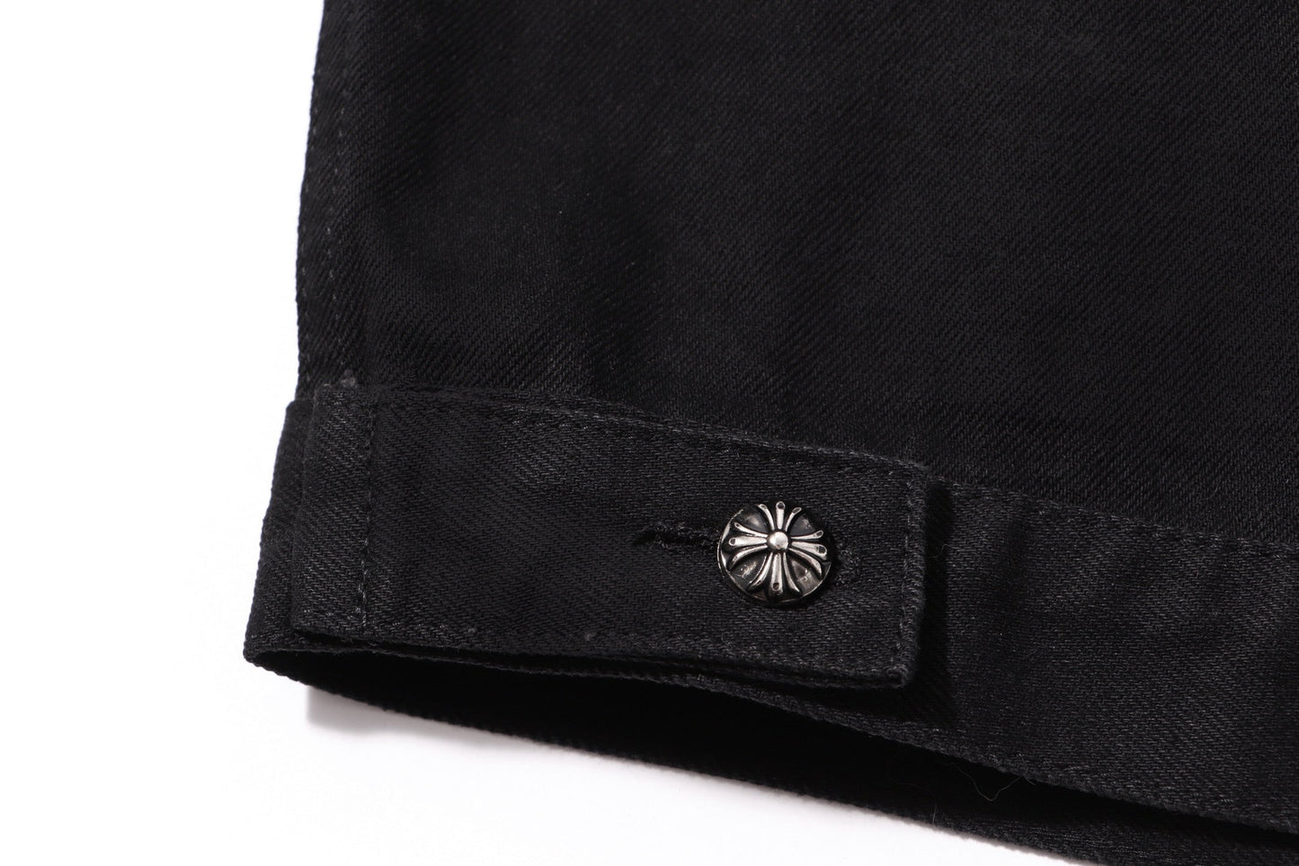 Veste en jean Chrome Hearts Multi Cross cloutée - Manteau streetwear gothique noir H49