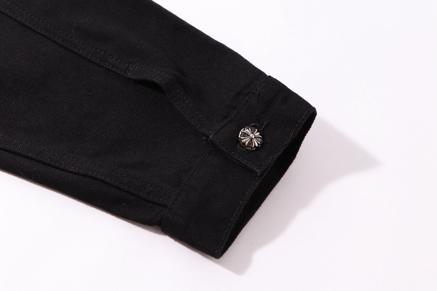 Veste en jean Chrome Hearts Multi Cross cloutée - Manteau streetwear gothique noir H49