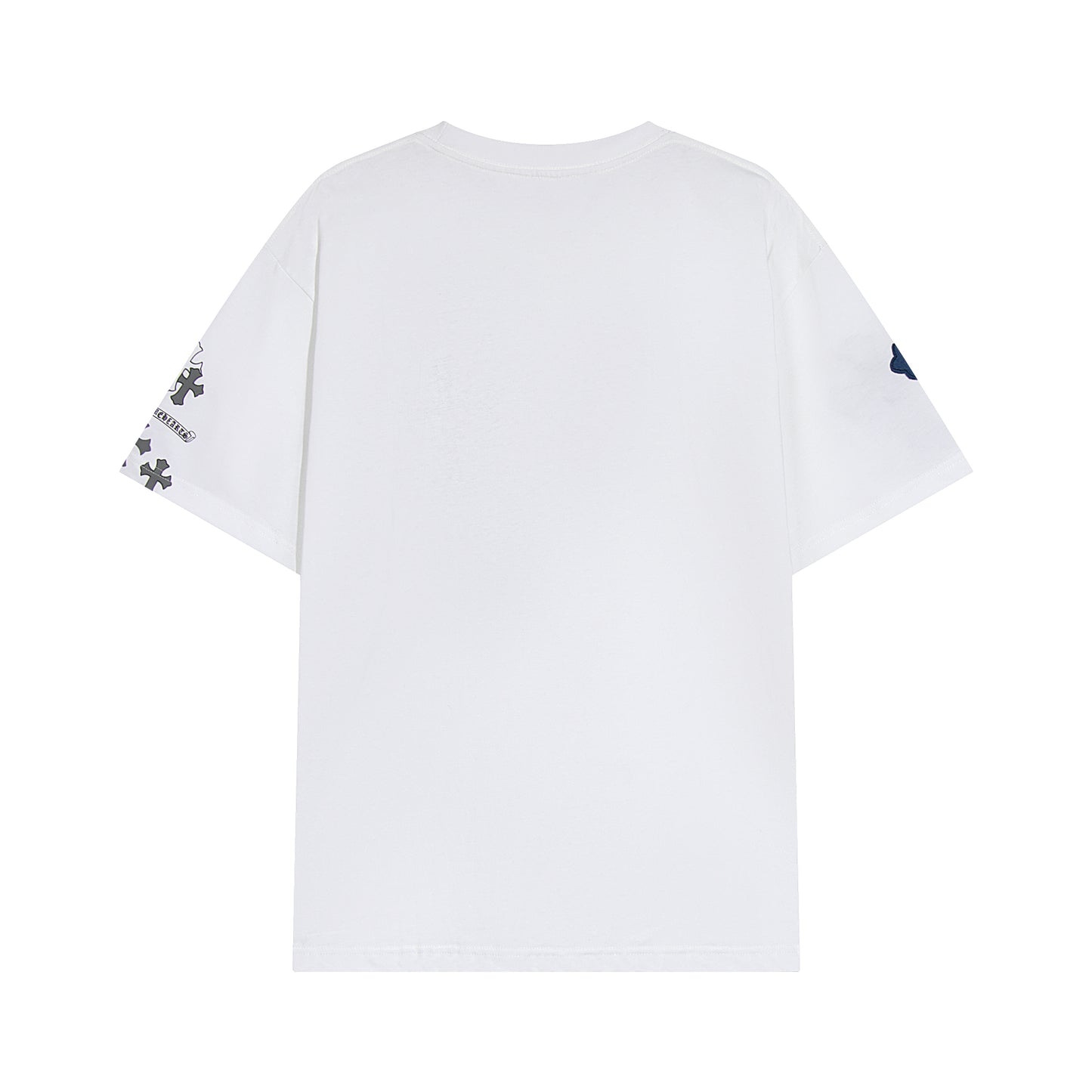 T-shirt à manches courtes en denim épissé Chrome Hearts Cross Metal TB14